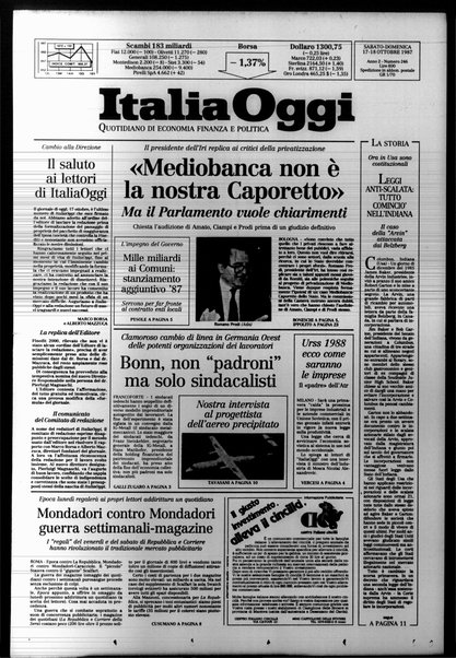 Italia oggi : quotidiano di economia finanza e politica